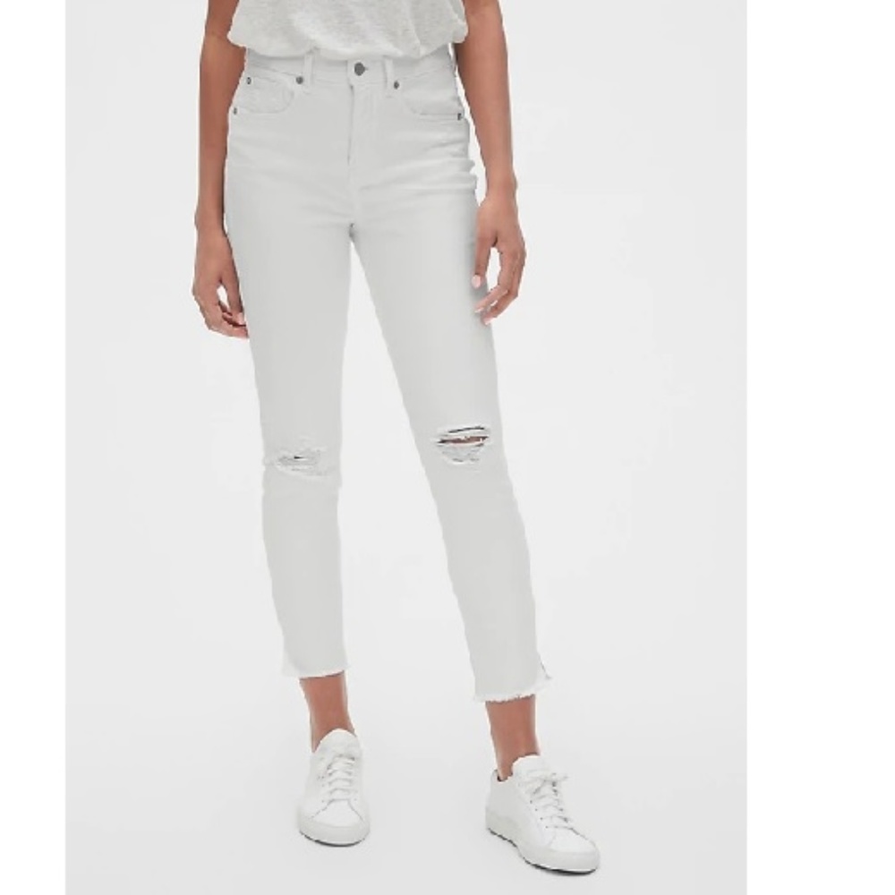 NWT Gap High Rise True Skinny Jeans 25 White c908